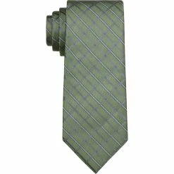 Cheap 👏 Calvin Klein High Low Grid Silk Tie 🥰