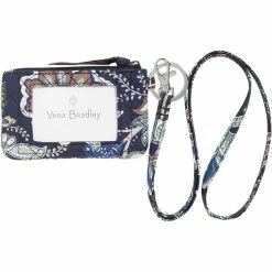 Best Sale 🌟 Vera Bradley Zip ID Lanyard Signature Cotton 👍