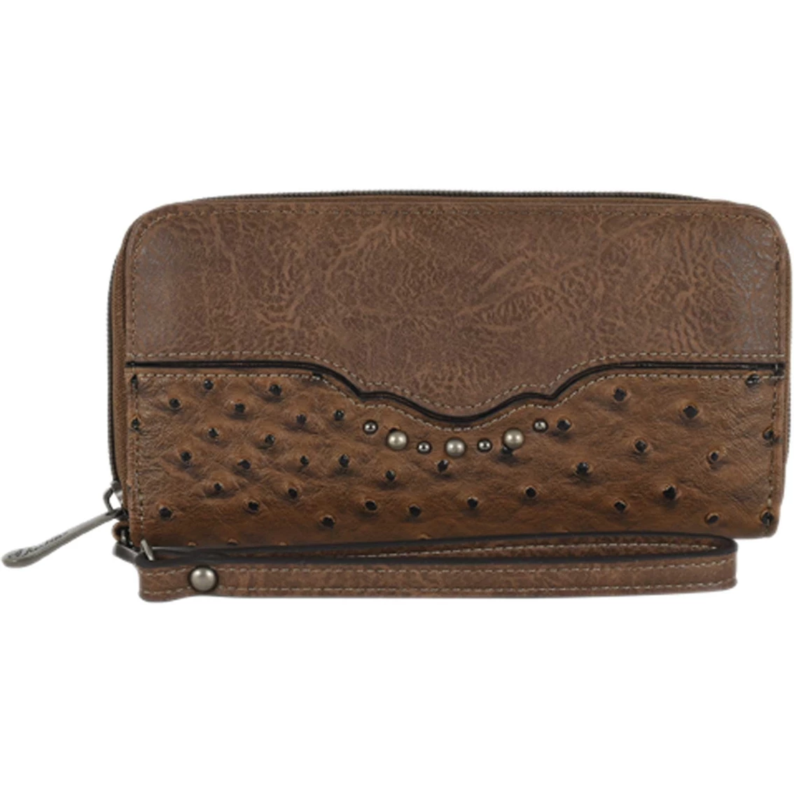 Cheap 🤩 Justin Ostrich Print Zip Around Wallet 🤩