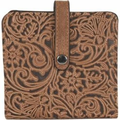 Outlet ❤️ Justin Midi Wallet Weathered Brown With Tooling Pattern 🛒