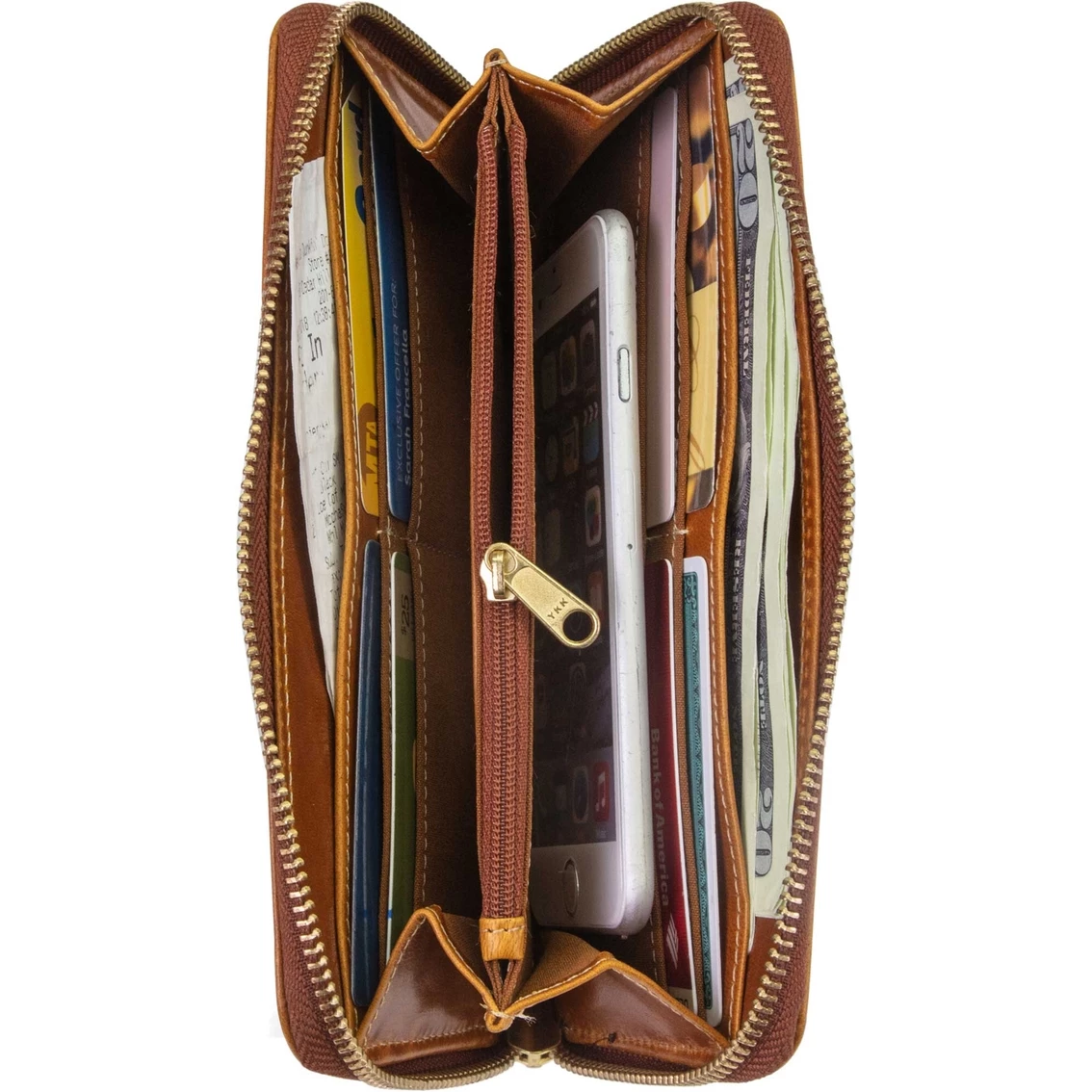 Outlet 🌟 Timberland Leather Buff Apache Leather Large Zip Around Wallet With Wristlet 🛒 - Image 3