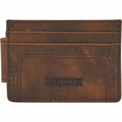 New ✨ Justin Card Wallet, Brown Pull Up Leather With Stitched Details 😀