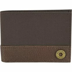 Discount 🔔 Georgia Boot Bifold Wallet, Wax Pebbled Leather With Canvas 🥰