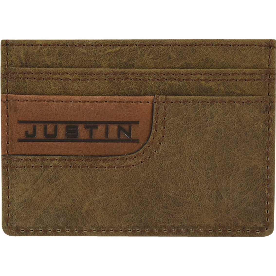 Promo ๐งจ Justin Card Wallet Two Tone With Emboss Justin Logo โจ