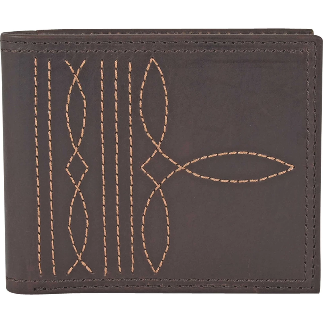 Best Pirce 🛒 Justin Bifold Wallet, Brown With Boot Stitch Detail 🎉