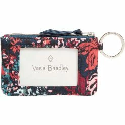 Brand new 😀 Vera Bradley Cabbage Rose Cabernet Zip ID Case In Performance Twill 👏