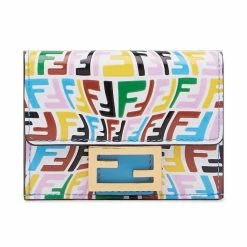 Brand new 🔥 Fendi Vertigo Baguette Multicolor Leather Small Trifold Wallet 8M0395 🧨