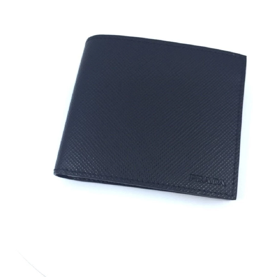 Best Sale โจ Prada Mens Nero Black Saffiano Leather Billfold Bifold Wallet 2MO513 ๐