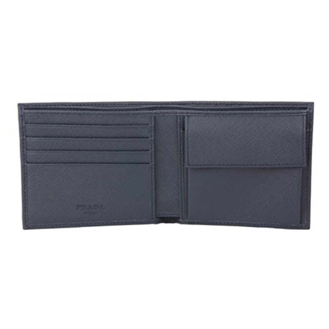 Outlet โค๏ธ Prada Men's Baltico Blue Saffiano Leather Logo Billfold Bifold Wallet 2MO738 โจ - Image 4