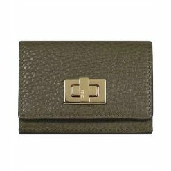 Cheapest 🔥 Fendi Selleria Leather Avocado Green Micro Trifold Wallet 8M0426 🎁