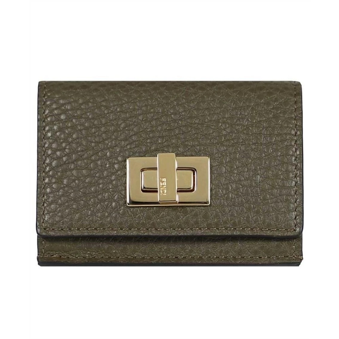 Cheapest ๐ฅ Fendi Selleria Leather Avocado Green Micro Trifold Wallet 8M0426 ๐