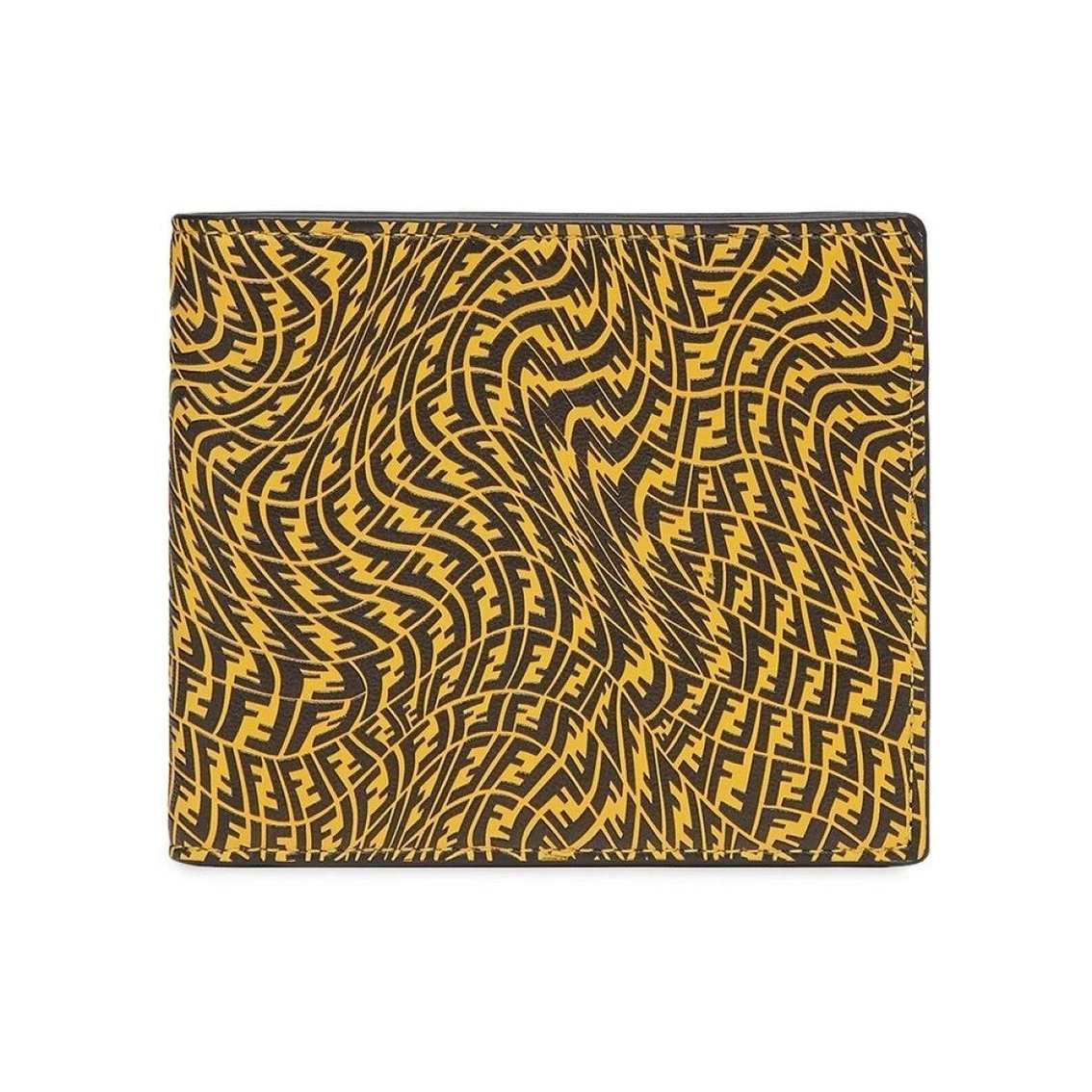 Wholesale ๐ Fendi X Sarah Coleman FF Vertigo Yellow Black Bifold Wallet 7M0169 ๐