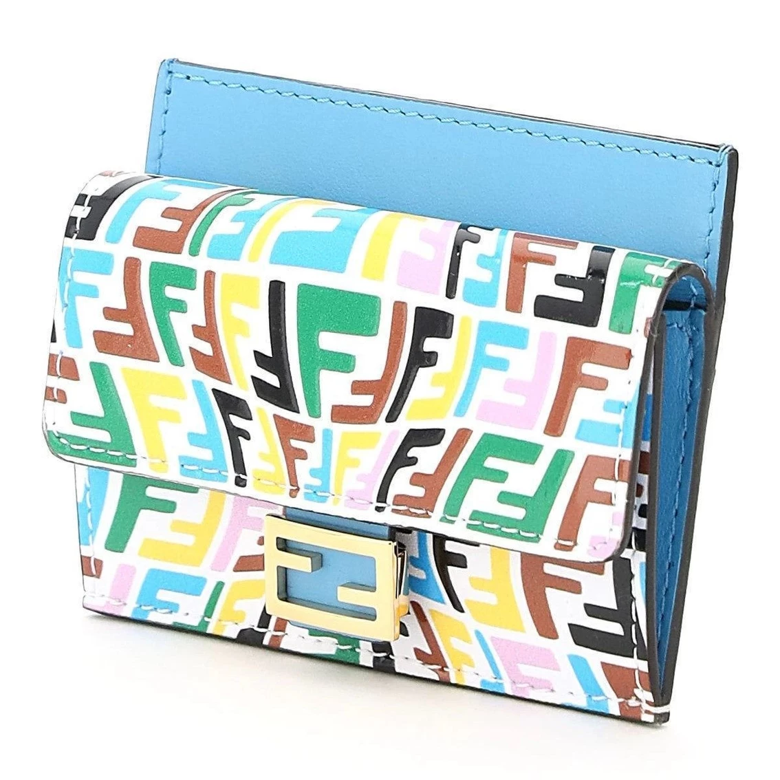 Deals ๐ Fendi Vertigo Baguette Multicolor Leather Card Holder Wallet 8M0423 โจ - Image 3