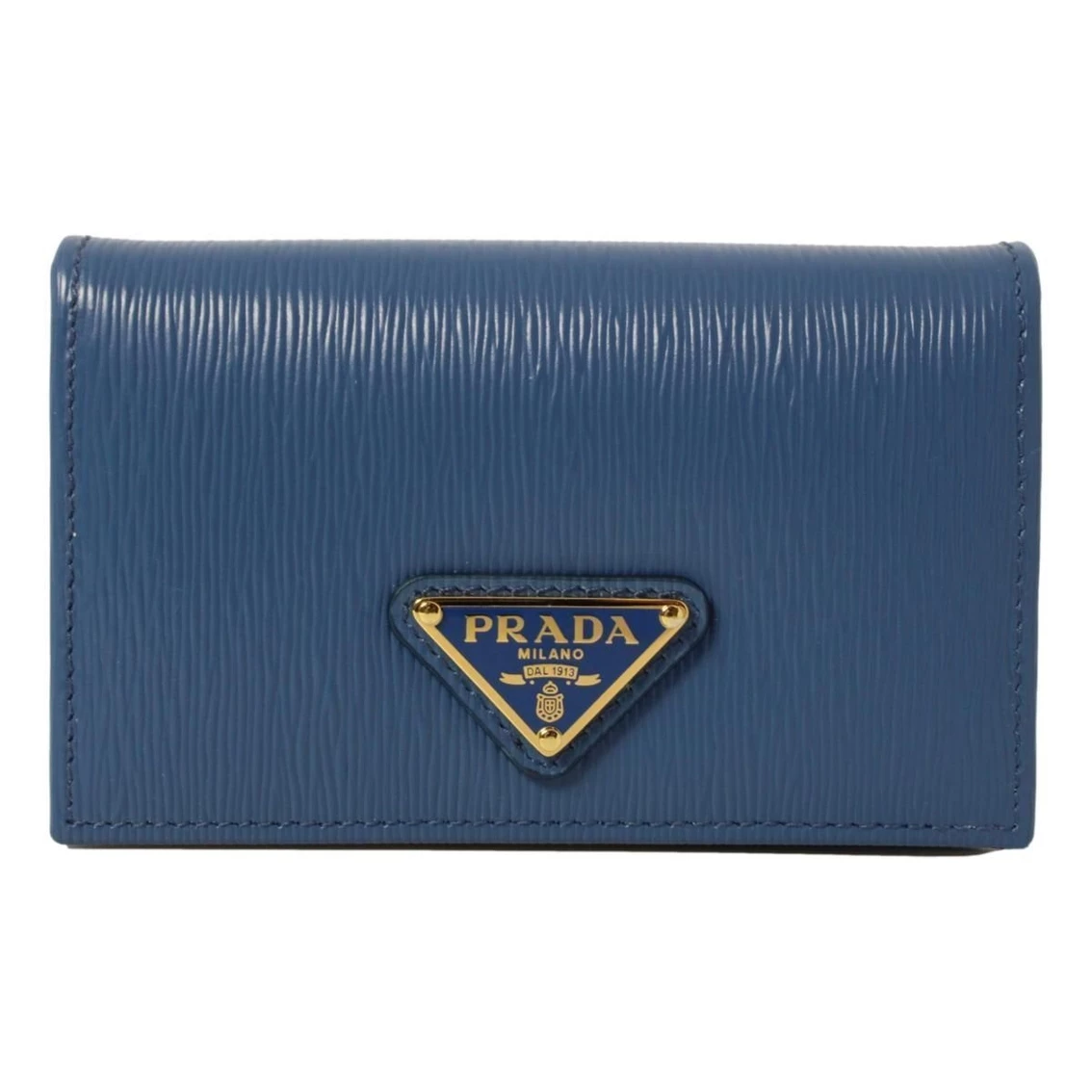 Cheapest π Prada Blue Vitello Move Leather Triangle Logo Card Case Wallet 1MC122 β€οΈ