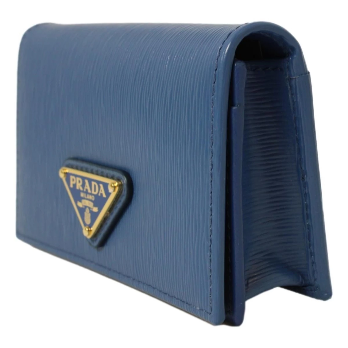 Cheapest π Prada Blue Vitello Move Leather Triangle Logo Card Case Wallet 1MC122 β€οΈ - Image 5