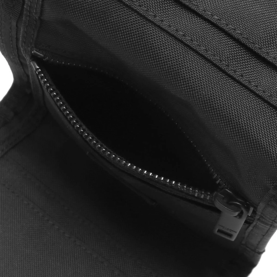 New π Saint Laurent Nuxx Ripstop Black Trifold Flap Wallet 588189 π - Image 4