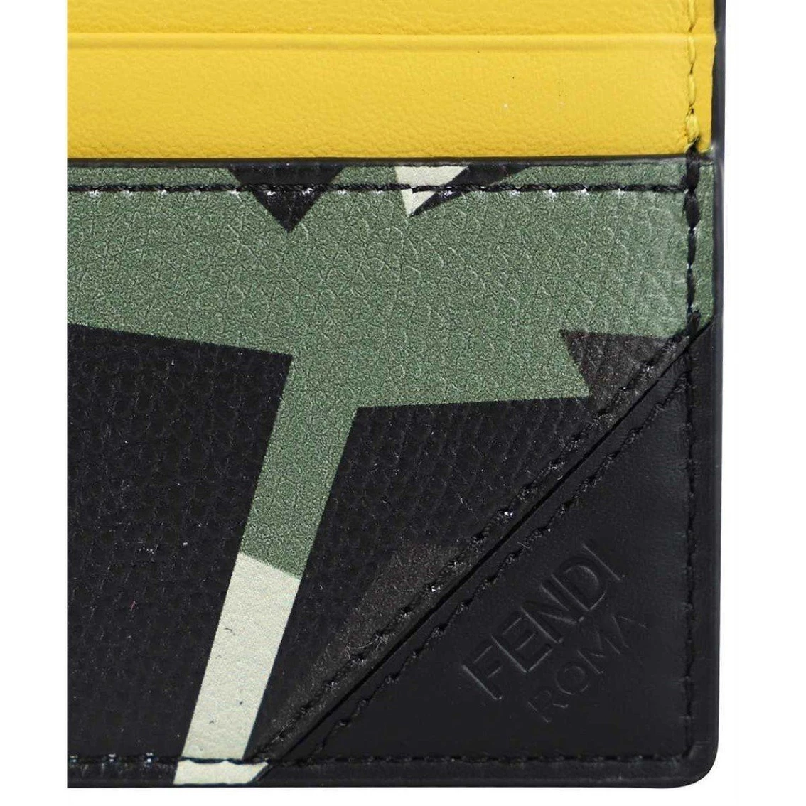 Brand new π Fendi Camouflage Bugs Print Calf Leather Military Green Card Case 7M0164 π - Image 2