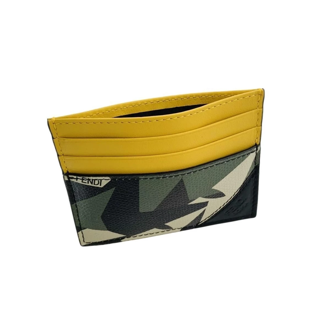 Brand new π Fendi Camouflage Bugs Print Calf Leather Military Green Card Case 7M0164 π - Image 4