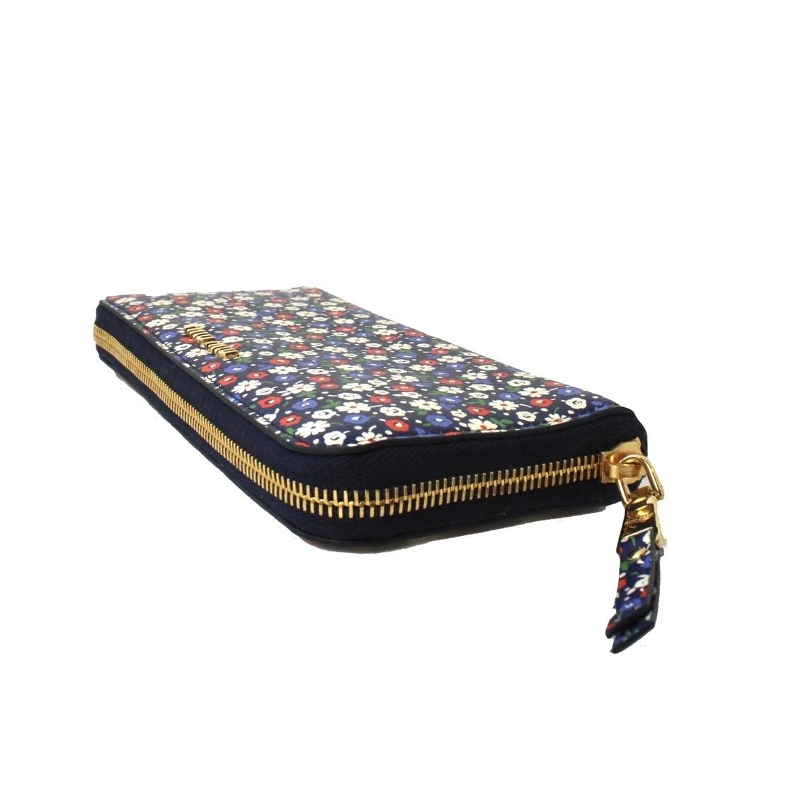 Best Sale ๐ Miu Miu Portafaglio Lampo Blue Glace Flower Leather Wallet 5ML506 ๐ - Image 3