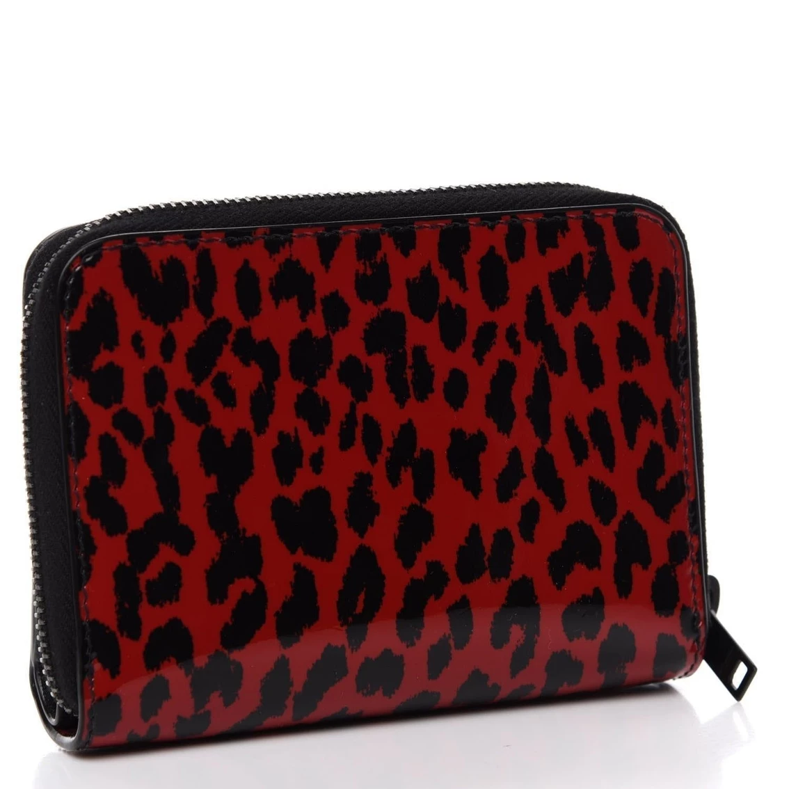 Flash Sale βοΈ Saint Laurent Baby Cat Red Patent Leather Leopard Print Wallet 562796 π₯ - Image 3
