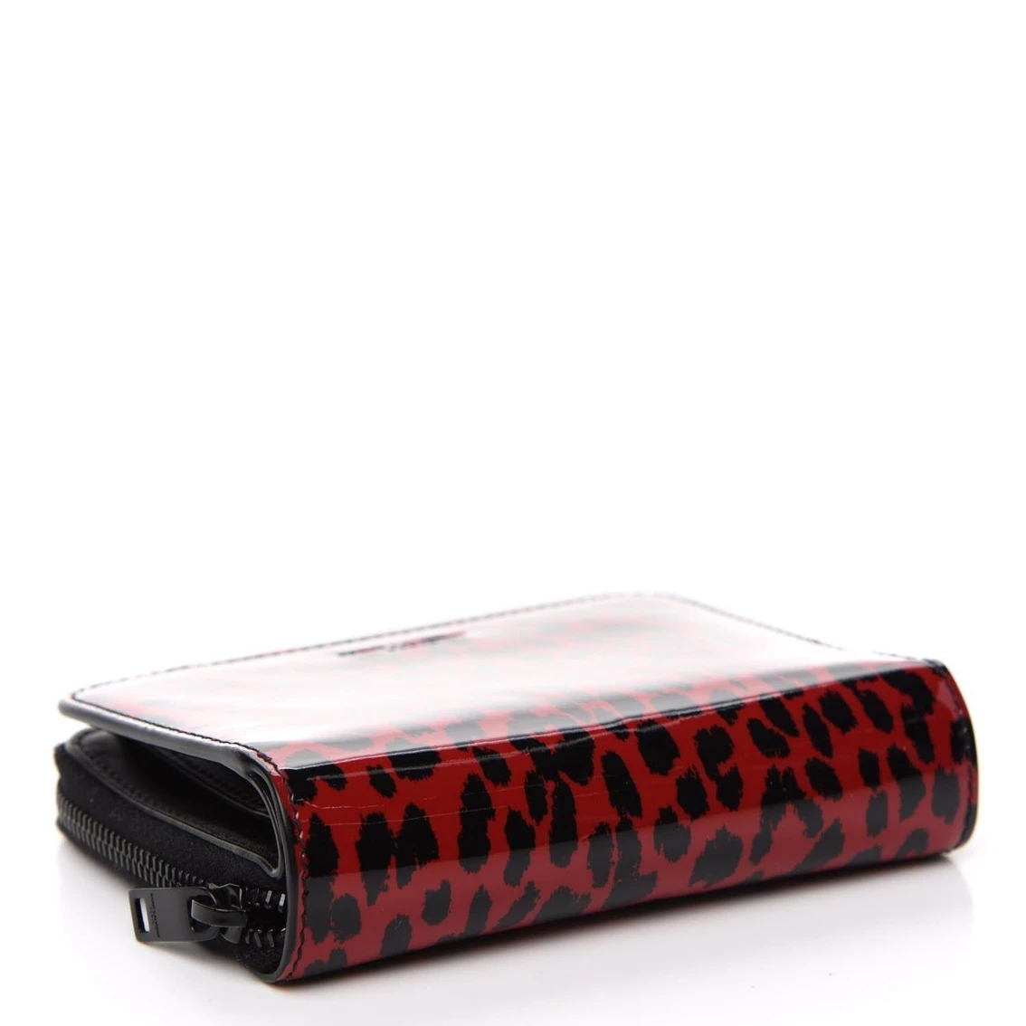 Flash Sale βοΈ Saint Laurent Baby Cat Red Patent Leather Leopard Print Wallet 562796 π₯ - Image 4