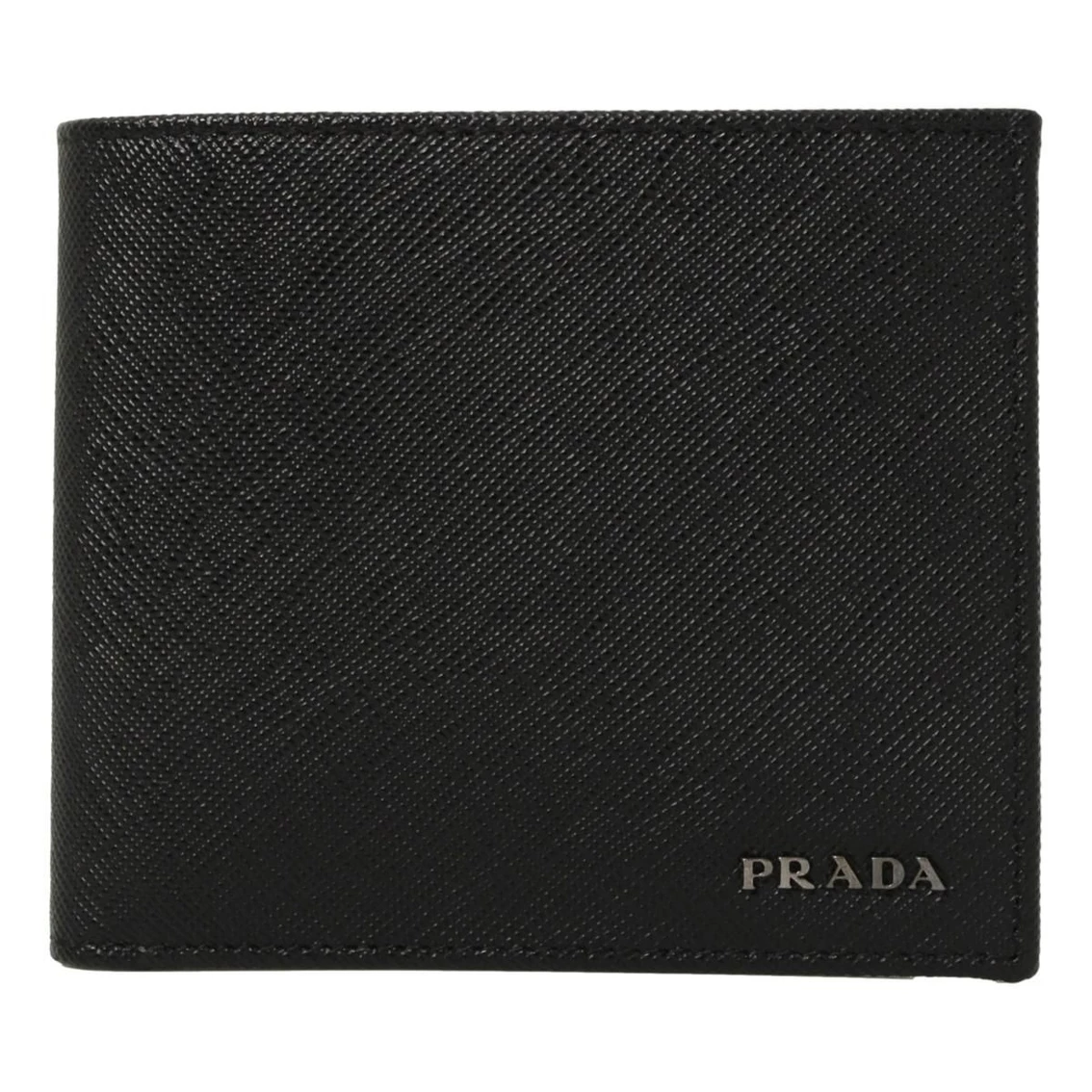 Wholesale 𧨠Prada Nero Black Grey Saffiano Cuir Leather Billfold Wallet 2MO513 π