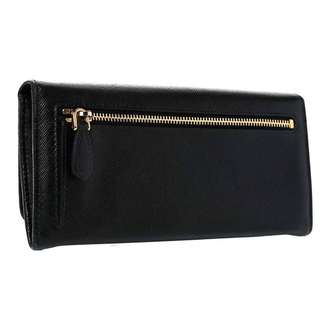 Coupon π Prada Black Saffiano Leather Snap ID Holder Long Wallet 1MH132 π - Image 3