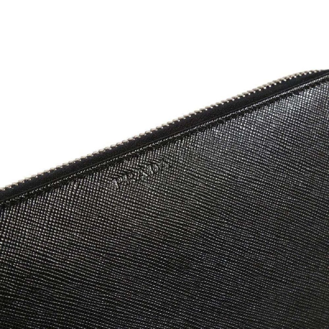 Brand new π Prada Saffiano Active Black Leather Stripe Zip Around Wallet 2ML317 βοΈ - Image 3