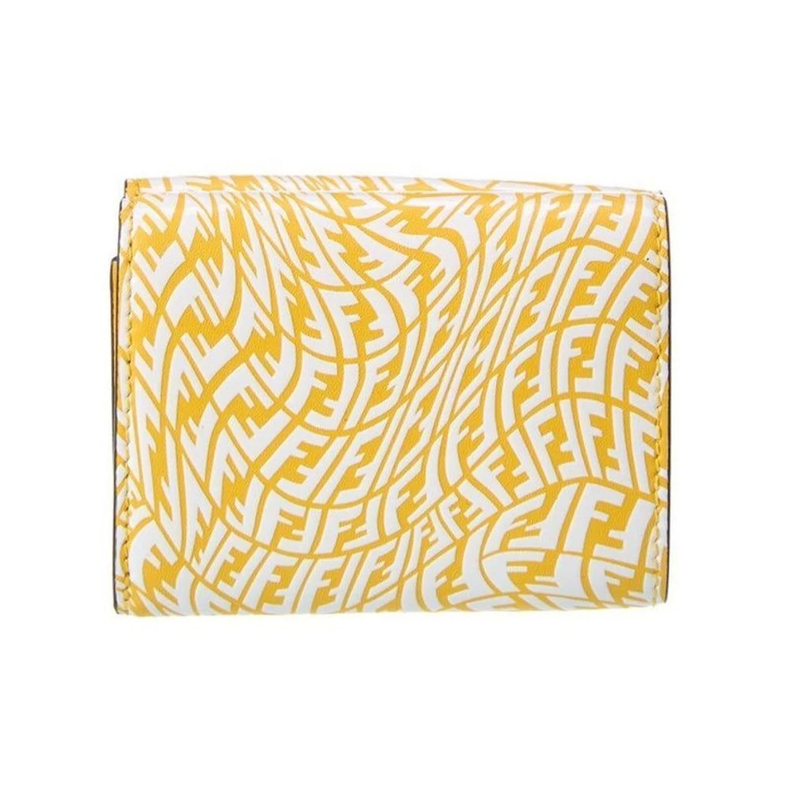 Promo ๐ Fendi F Is Fendi Yellow Leather Vertigo Print Small Trifold Wallet 8M0395 ๐ - Image 2