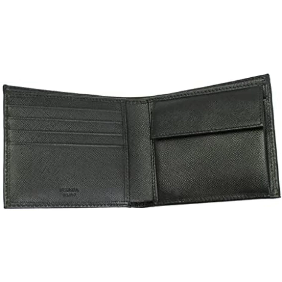 Promo ๐ Prada Men's Black Saffiano Leather Logo Billfold Bifold Wallet 2MO738 ๐ - Image 2