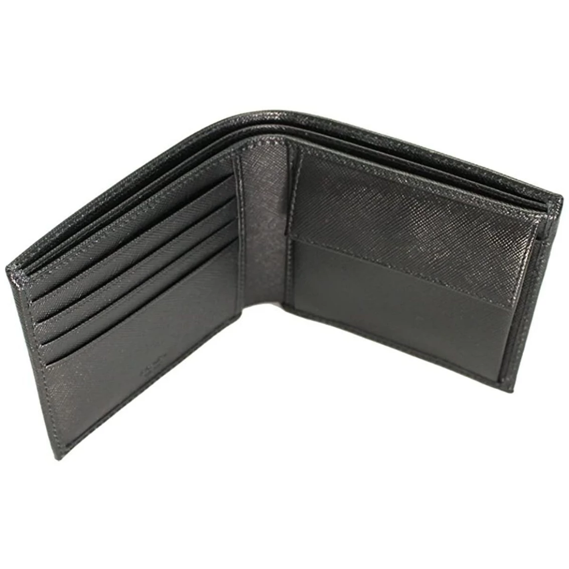 Promo ๐ Prada Men's Black Saffiano Leather Logo Billfold Bifold Wallet 2MO738 ๐ - Image 3