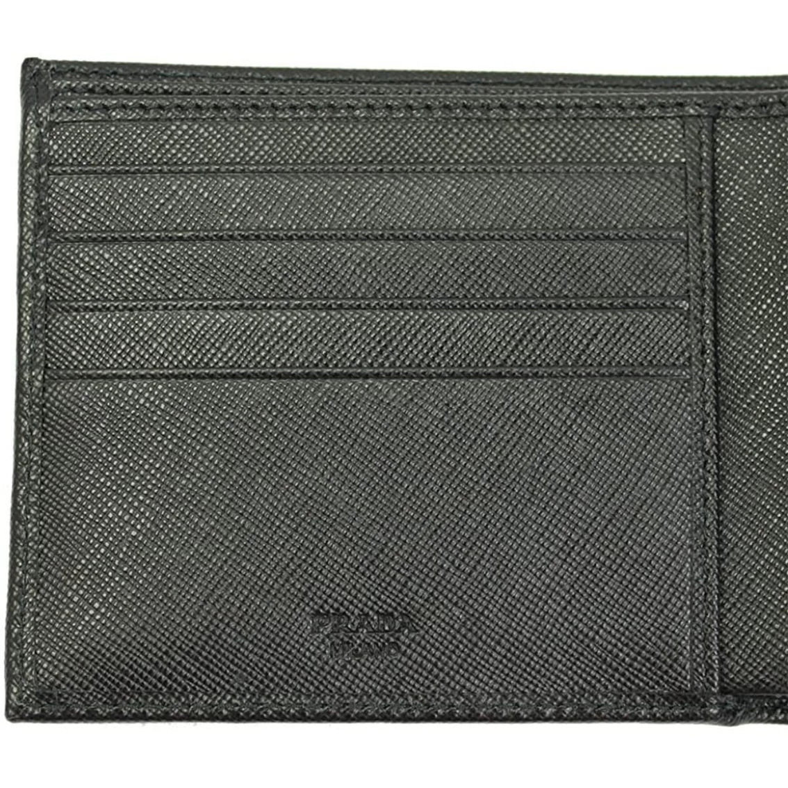 Promo ๐ Prada Men's Black Saffiano Leather Logo Billfold Bifold Wallet 2MO738 ๐ - Image 4