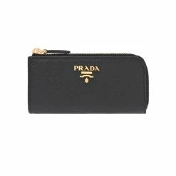 Best reviews of ๐ Prada Black Saffiano Leather Key Holder Pouch Wallet 1PP026 ๐