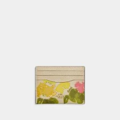 Best deal ๐ COACH Floral Printed Leather Flat Card Case ๐