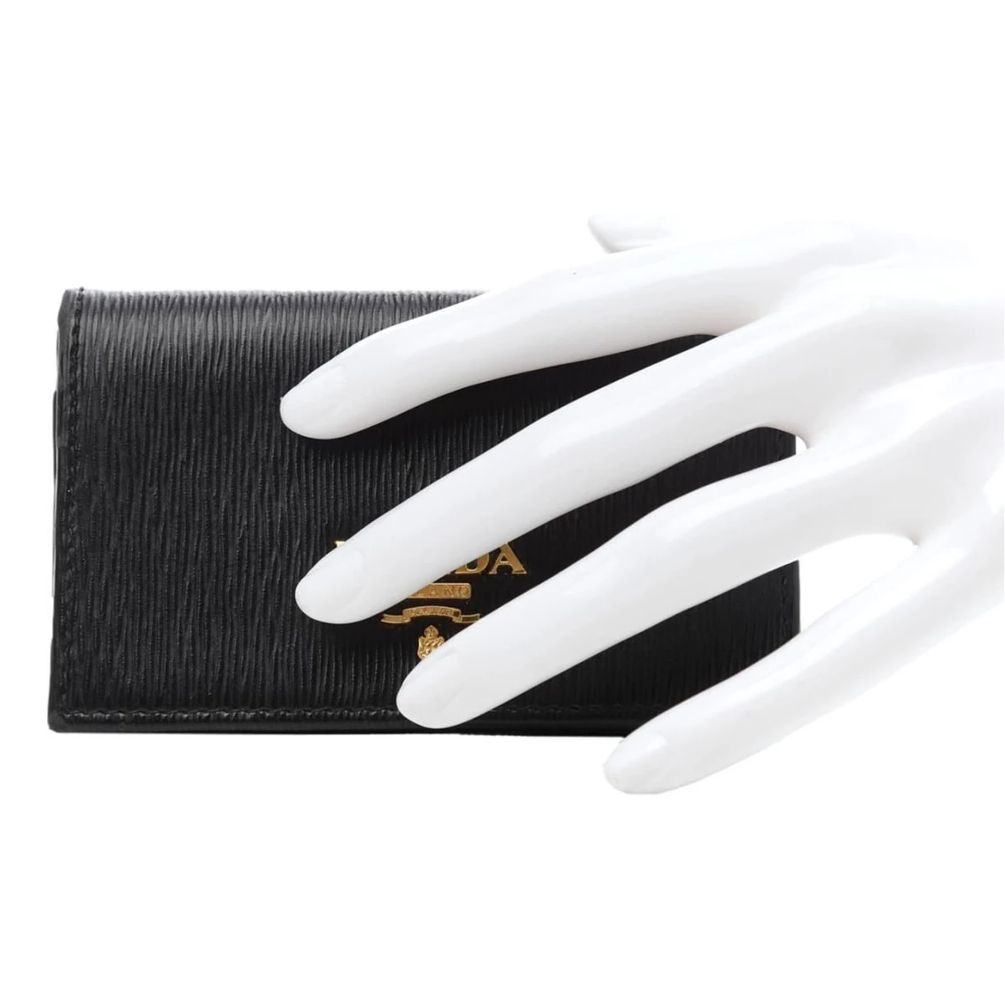 Hot Sale ๐งจ Prada Black Vitello Move Leather Card Case Wallet 1MC122 โญ - Image 3